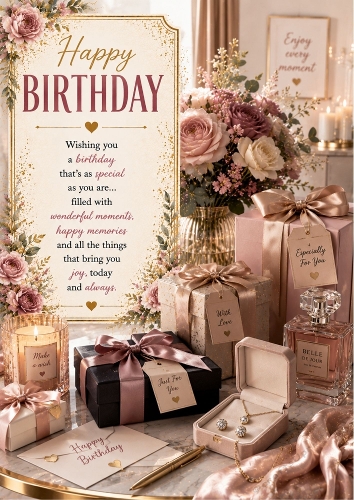 Luxury Birthday Gifts A4 Birthday Portrait Topper