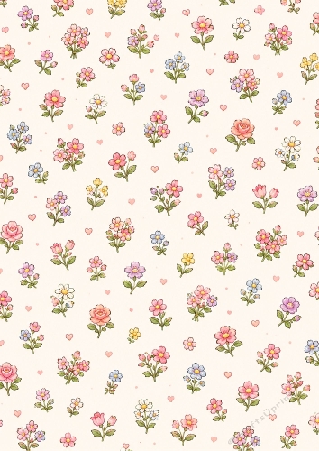 Mini Cottage Flowers Seamless Pattern Background