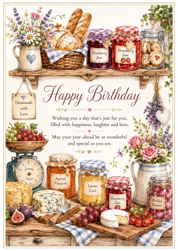 The Little Farmhouse Birthday Pantry A4 Portrait Topper