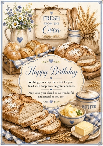 Fresh From The Oven Birthday A4 Portrait Topper