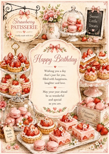 The Little Patisserie Birthday A4 Portrait Topper