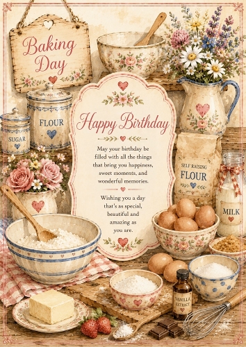 Baking Day Birthday A4 Portrait Topper