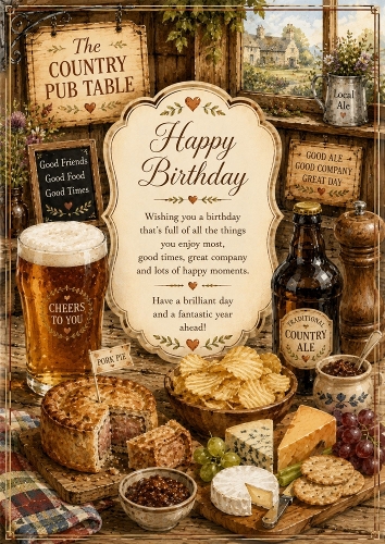 The Country Pub Birthday A4 Portrait Topper