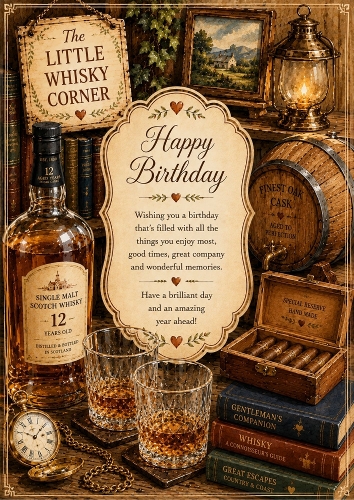 The Little Whiskey Corner Birthday A4 Portrait Topper