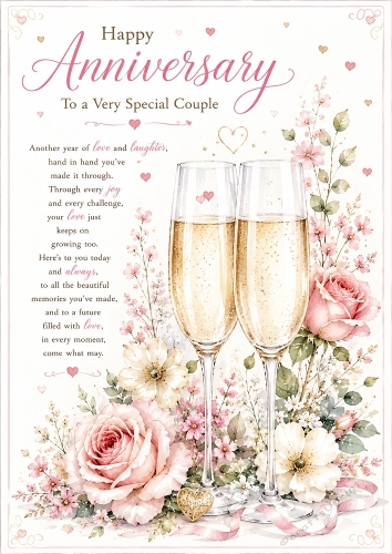 Champagne Anniversary A4 Portrait Topper