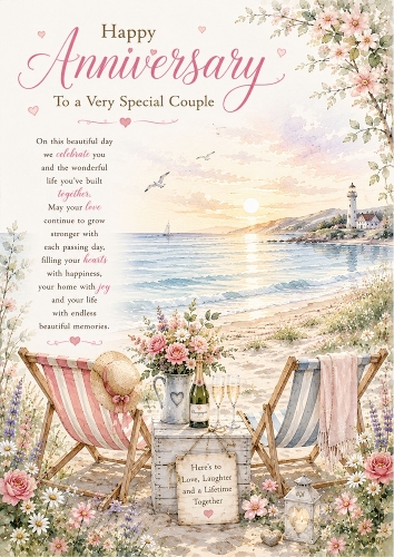 Seaside Anniversary A4 Portrait Topper