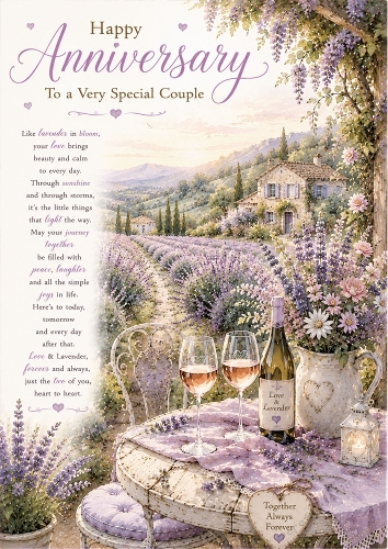 Love And Lavender Anniversary A4 Portrait Topper