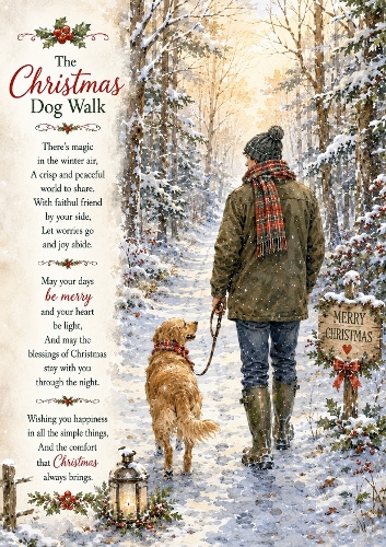The Christmas Dog Walk A4 Portrait Christmas Topper