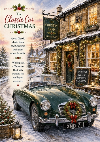 Classic Car Christmas A4 Portrait Christmas Topper