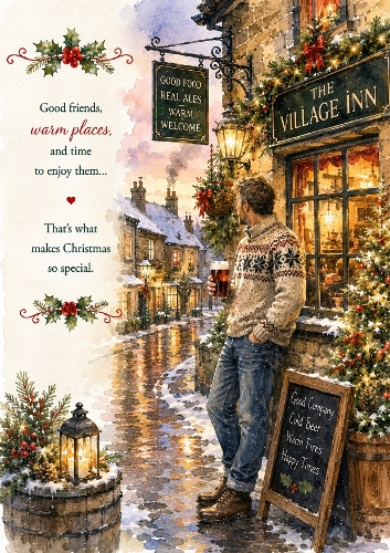 The Christmas Pub Gent A4 Portrait Christmas Topper