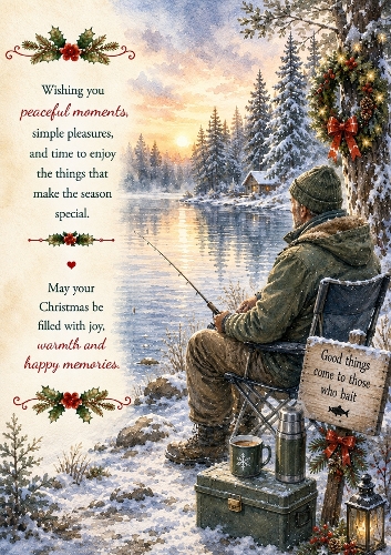 The Christmas Fishing Trip A4 Portrait Christmas Topper