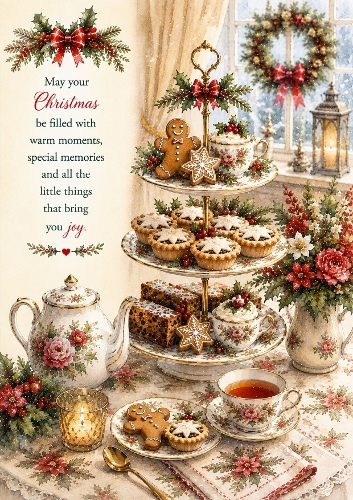 The Christmas Afternoon Tea A4 Portrait Christmas Topper