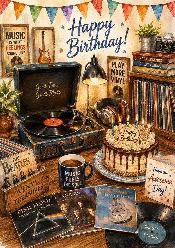 Music Birthday A4 Portrait Topper