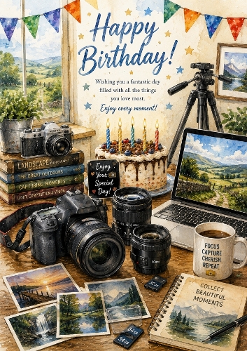Photography Birthday A4 Portrait Topper