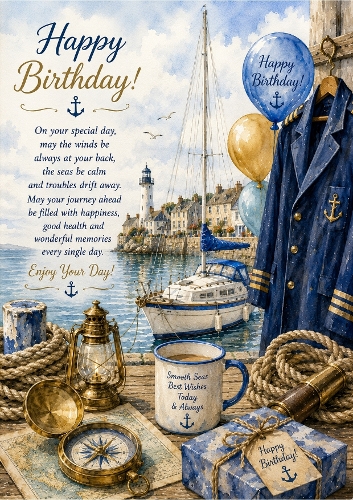 Sailing Birthday A4 Portrait Topper
