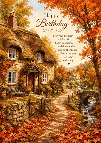 Autumn Cosy Cottage A4 Portrait Topper