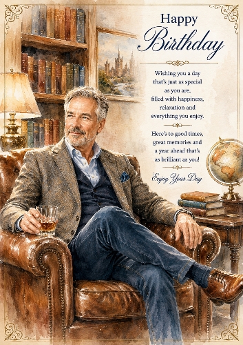 The Gentlemans Retreat A4 Portrait Birthday Card Topper