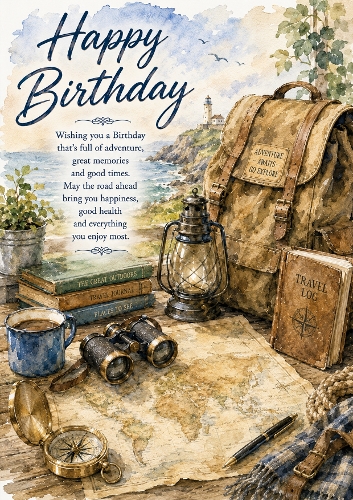 The Explorer A4 Portrait Birthday Card Topper