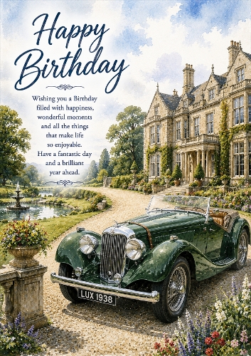 Country Estate A4 Portrait Birthday Card Topper