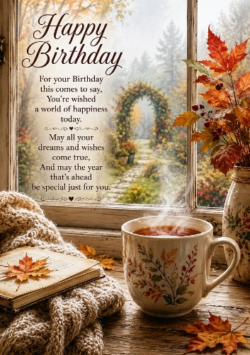 September Autumn Birthday A4 Portrait Topper