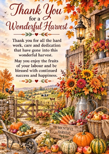 A Wonderful Harvest A4 Portrait Topper