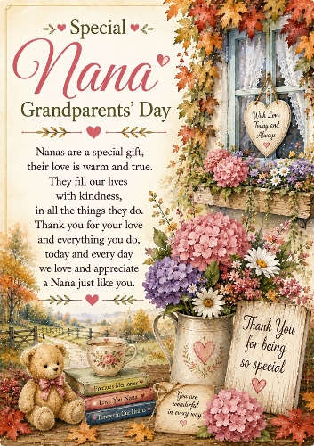 Special Nana Grandparents Day A4 Portrait Topper