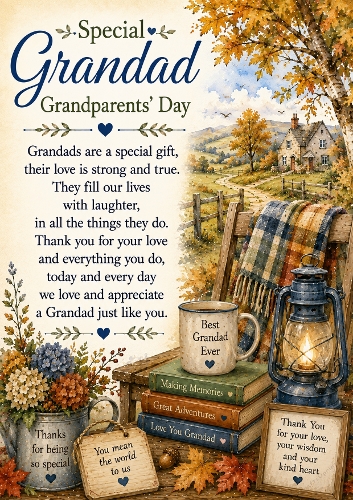Special Grandad Grandparents Day A4 Portrait Topper
