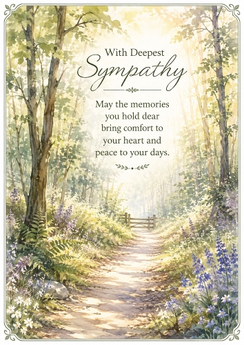 Peaceful Woodland Sympathy A4 Portrait Topper