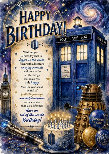 Dr Who  Birthday A4 Portrait Topper