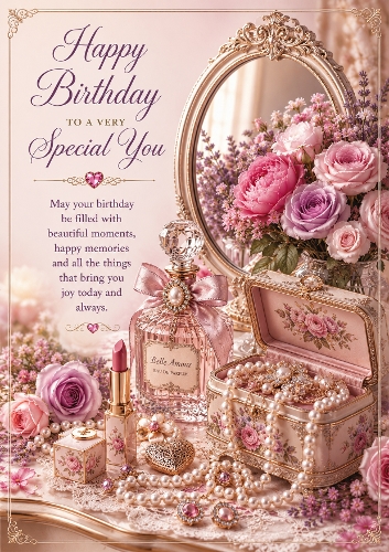 Luxury Vanity Birthday A4 Portrait Topper