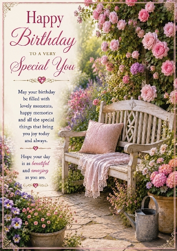 Secret Garden Wishes Birthday A4 Portrait Topper