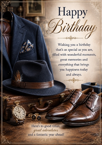 The Dapper Gentleman Birthday A4 Portrait Topper