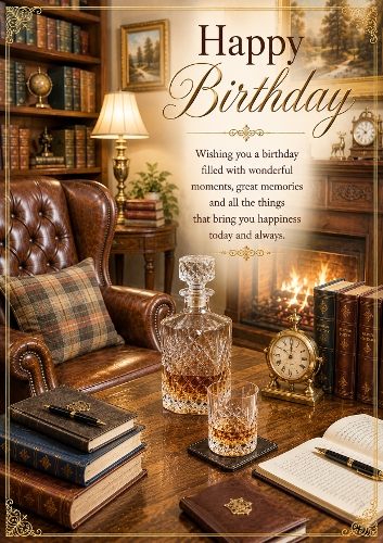 The Gentlemans Fireside Birthday A4 Portrait Topper