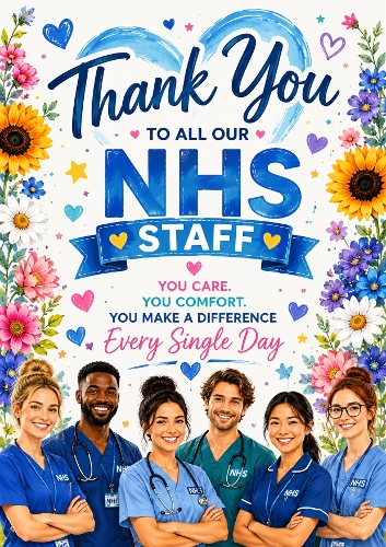NHS Staff Thank You A4 Portrait Topper
