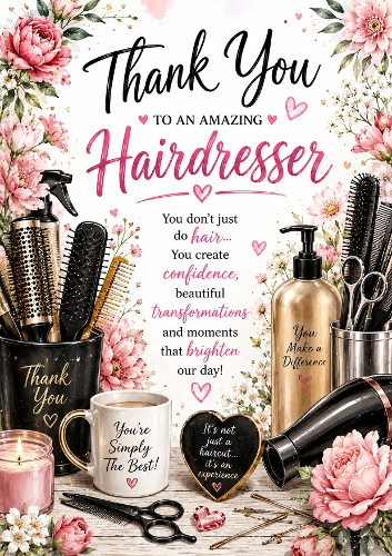 Hairdresser Thank You A4 Portrait Topper