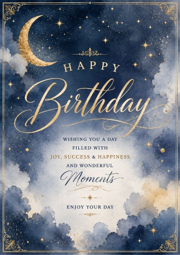 Midnight Wishes Birthday A4 Portrait Topper