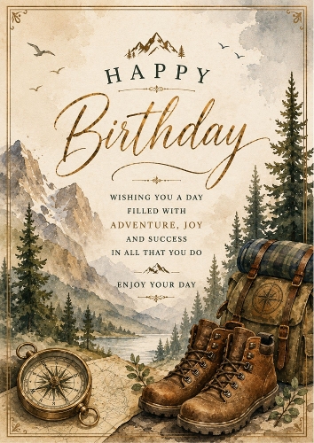 Adventure Theme Birthday A4 Portrait Topper