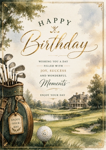 Golf Retreat Birthday A4 Portrait Topper