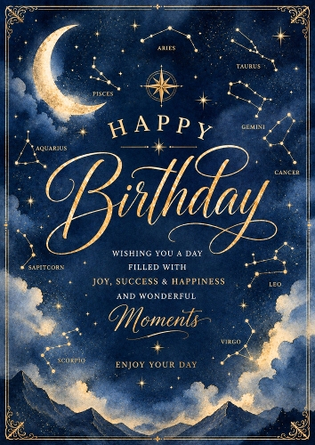 Constellation Birthday A4 Portrait Topper
