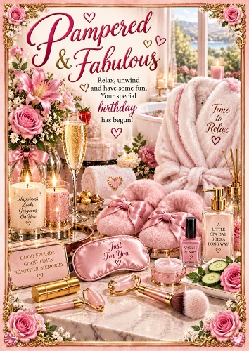 Pampered And Fabulous Birthday A4 Portrait Topper