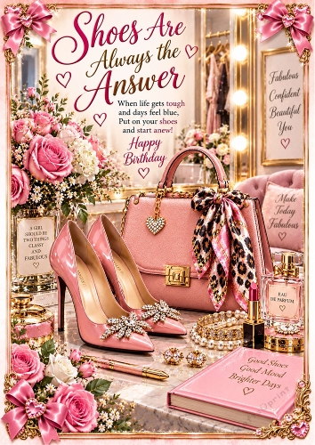 Fabulous Shoes & Birthday Wishes Birthday A4 Portrait Topper