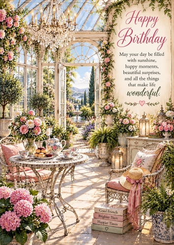 A Garden Of Birthday Wishes Birthday A4 Portrait Card Topper