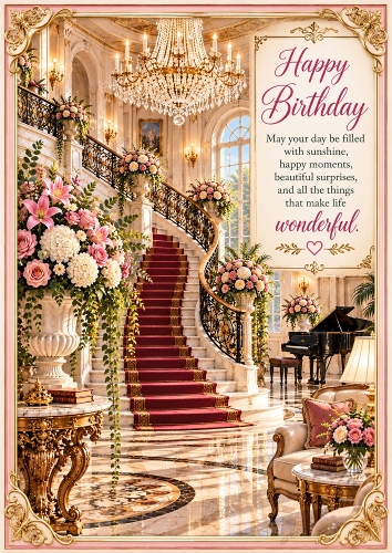 A Grand Birthday Celebration Birthday A4 Portrait Card Topper