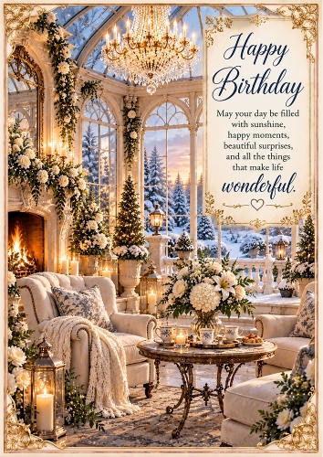 A Birthday Winter Wonderland Birthday A4 Portrait Card Topper