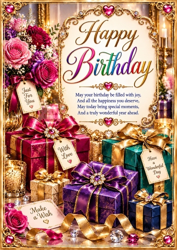 Luxury Birthday Gifts Birthday A4 Portrait Card Topper
