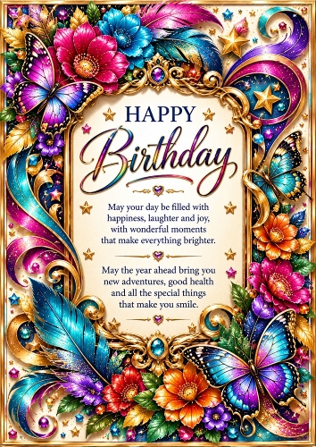 Enchanted Colour Birthday A4 Portrait Card Topper