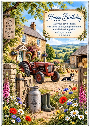 The Farmstead Birthday A4 Portrait Card Topper