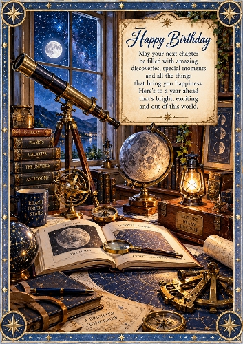 Written In The Stars Birthday A4 Portrait Card Topper
