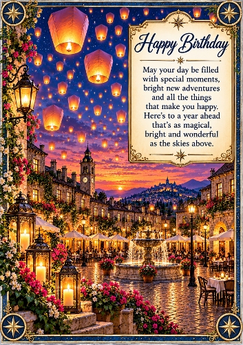 A Sky Full Of Wishes Birthday A4 Portrait Card Topper