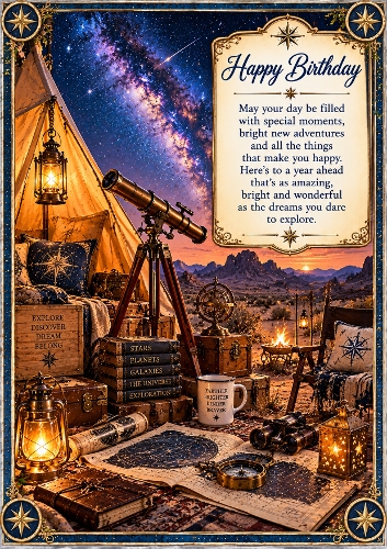 Dessert Stargazer Birthday A4 Portrait Card Topper
